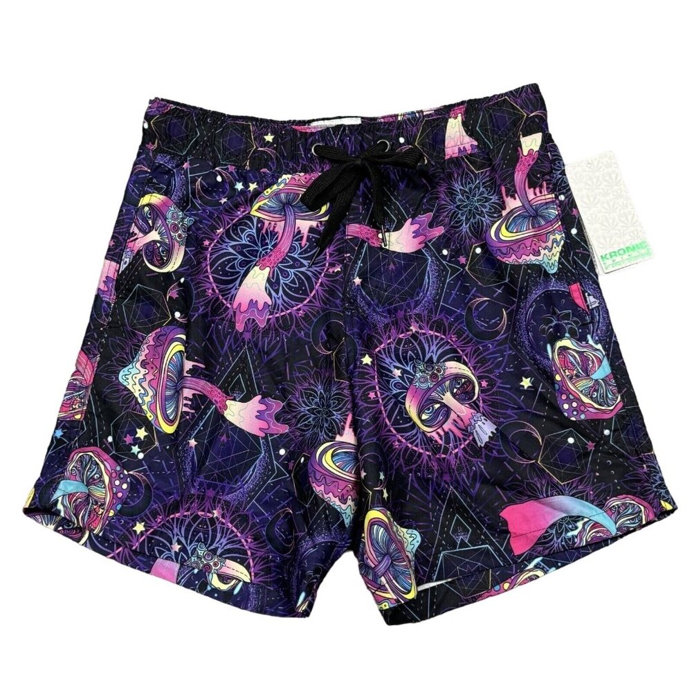 Kronic Prints Drill Clothing Board Shorts Mens Sz S Psychedelic Trippy Mushroom